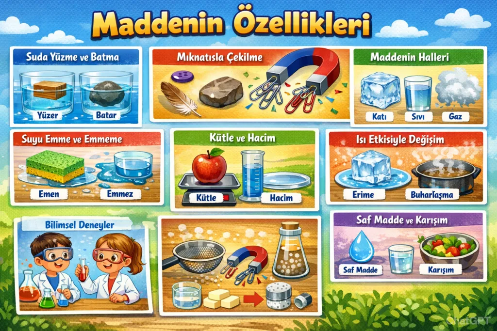 4. Sınıf Maddenin Özellikleri Ünitesi Konu Anlatımı