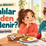 Dünya’nın Dönme ve Dolanma Hareketleri: 4. Sınıf Fen Bilimleri Canlılar neden beslenir konusunu anlatan, kahvaltı sofrasındaki kız ve erkek çocukların yer aldığı 4. sınıf Fen Bilimleri görseli